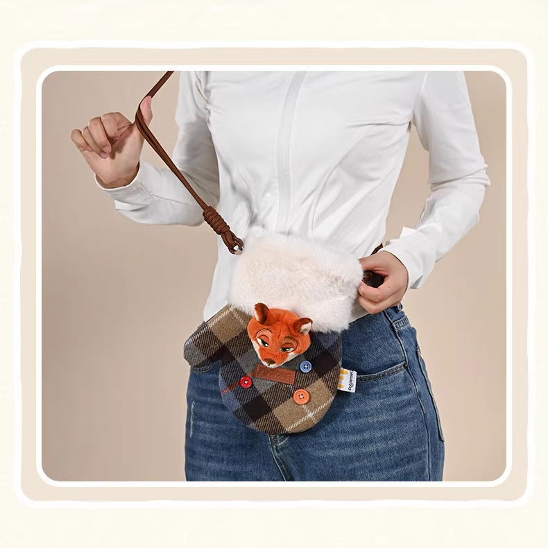Disney official Zootopia Judy Nick Mickey Star Dream crossbody Bag Plush doll bag for autumn and winter Specification image
