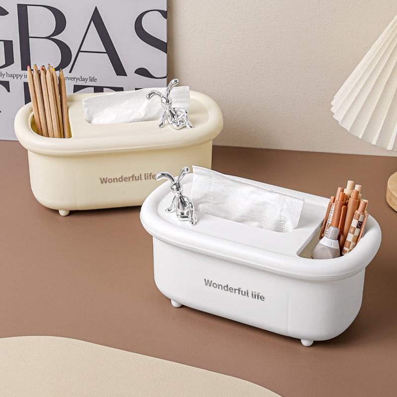 Living room coffee table, desktop tissue storage box, multi-functional, fashionable and simple home dust-proof storage box, napkin tissue box Application Scenario