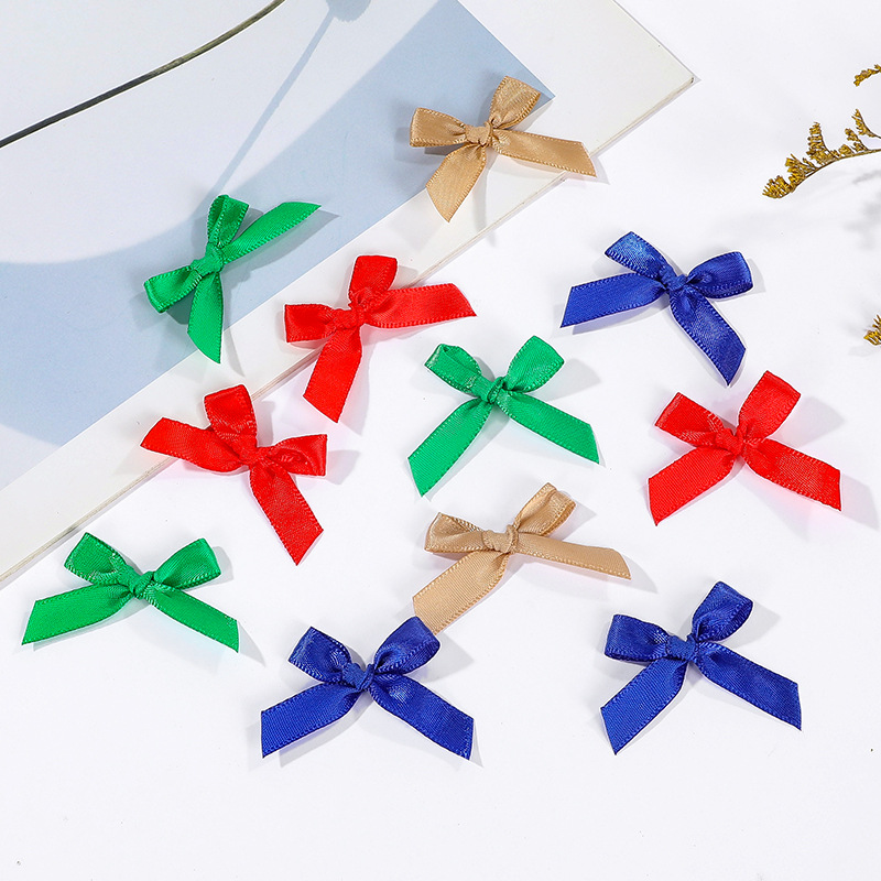 Customized polyester filament ribbon bow underwear, socks, gloves, children's clothing accessories, mini bow Item Picture