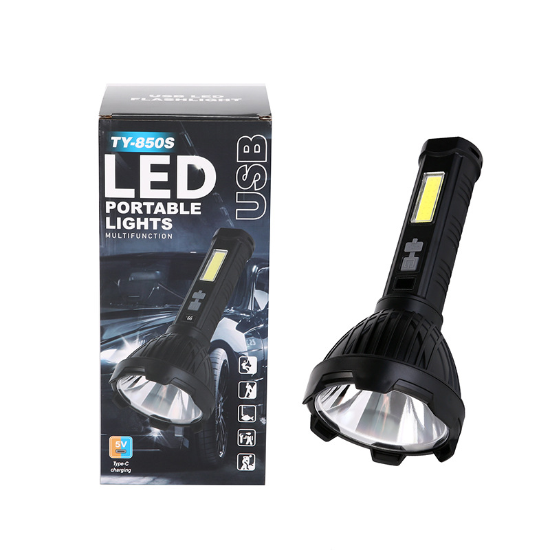TY850T跨境爆款升级双灯户外探险家用应急太阳能手电筒双充电模式产品图