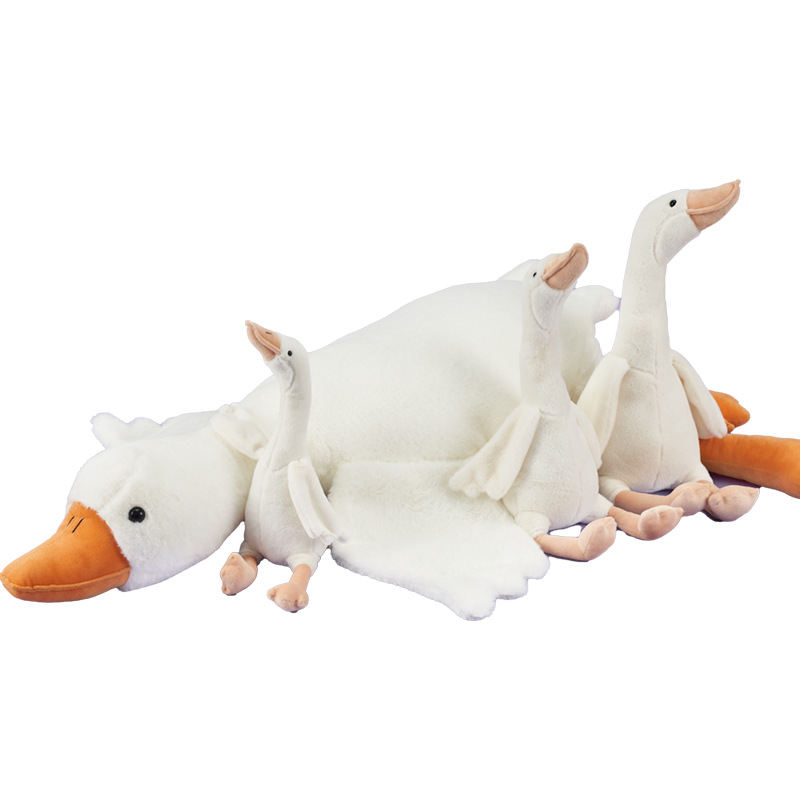 The new popular big white goose pillow, a long sleeping pillow, a sleeping doll, a gift for children and girls, and a big goose plush toy Item Picture