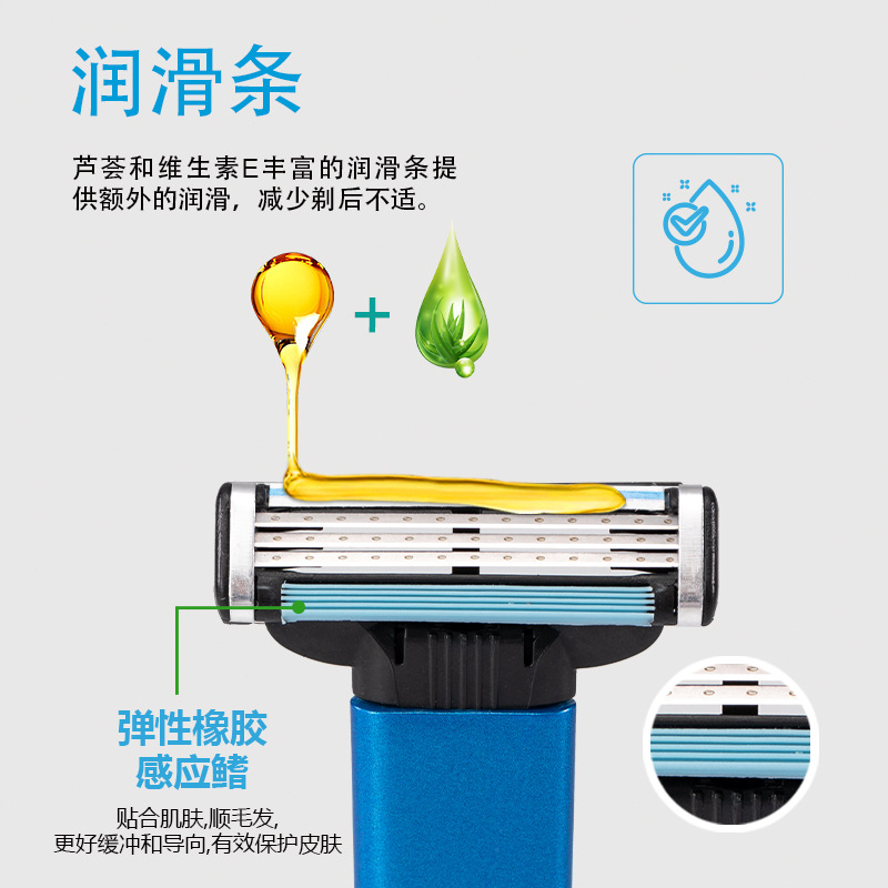 The cross-border old-fashioned razor Pearl Max three-layer shaving knife can replace the hair removal knife and the hotel manual razor details Picture