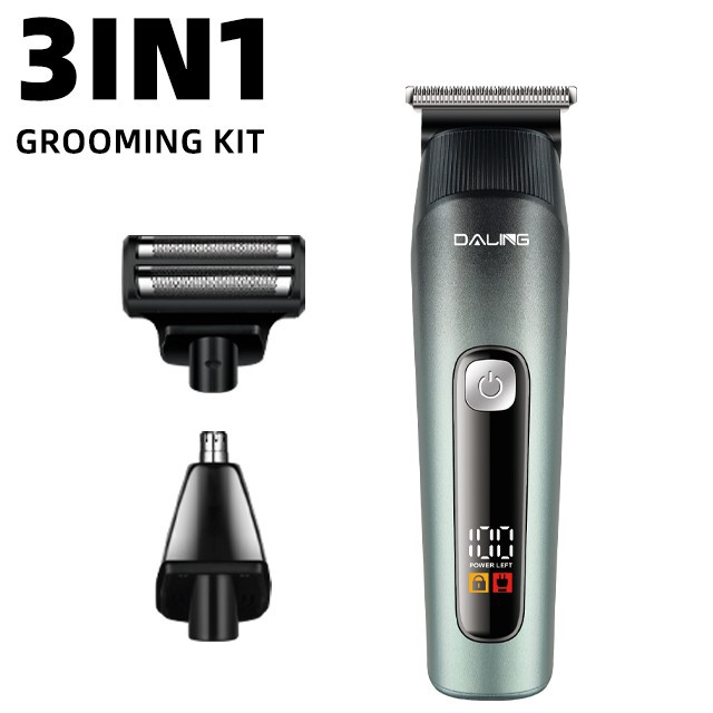 DALING DL-9507 profesional hombre 3in1 afeitadora pelo de la nariz eléctrica corte de pelo USB recargable pantalla digital Item Picture