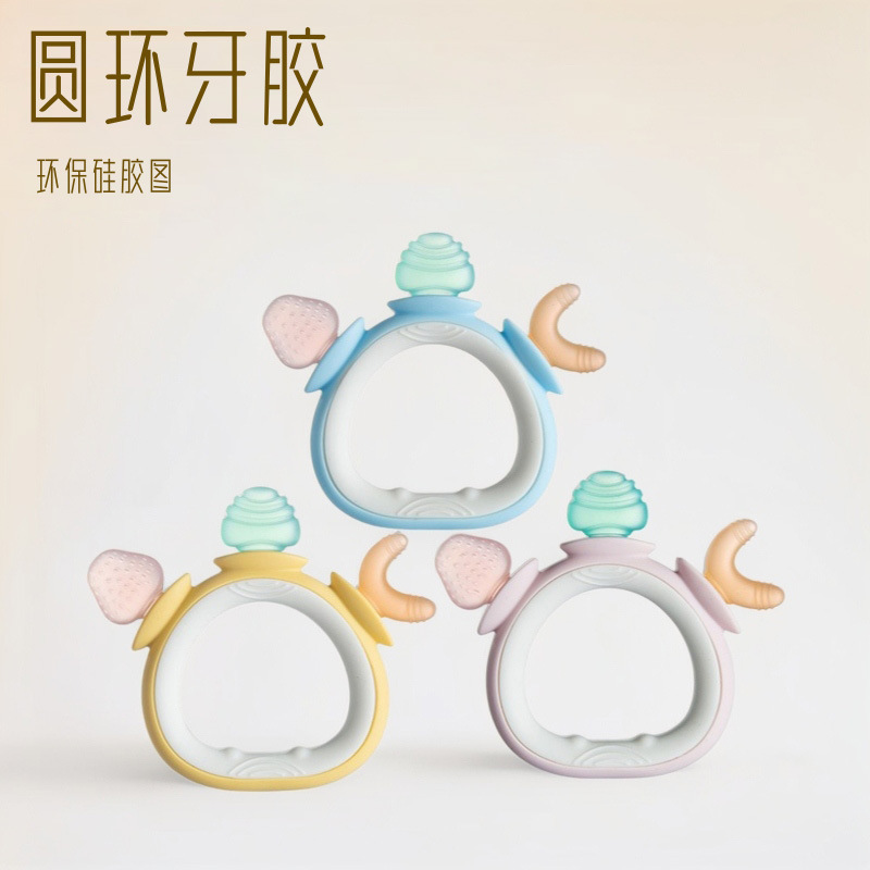 新款牙胶硅胶磨牙棒婴儿牙胶宝宝新款磨牙棒咬胶玩具防吃手牙胶