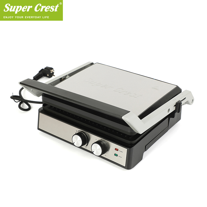آلة شواء متعددة الوظائف (Super Crest) المنزلية متعددة المهام، مع طاحونة إفطار ذات مقلاة بالشواء تبلغ 180 درجة
