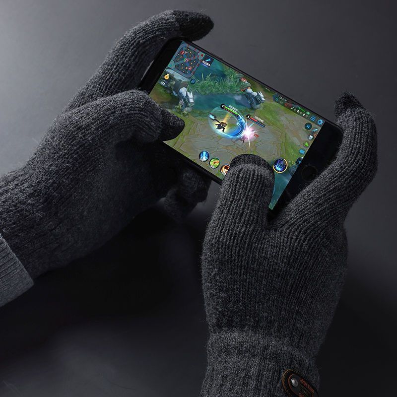 Double-layer thickened and fleece touch screen gloves for men's winter cycling to keep warm and prevent freezing Specification image
