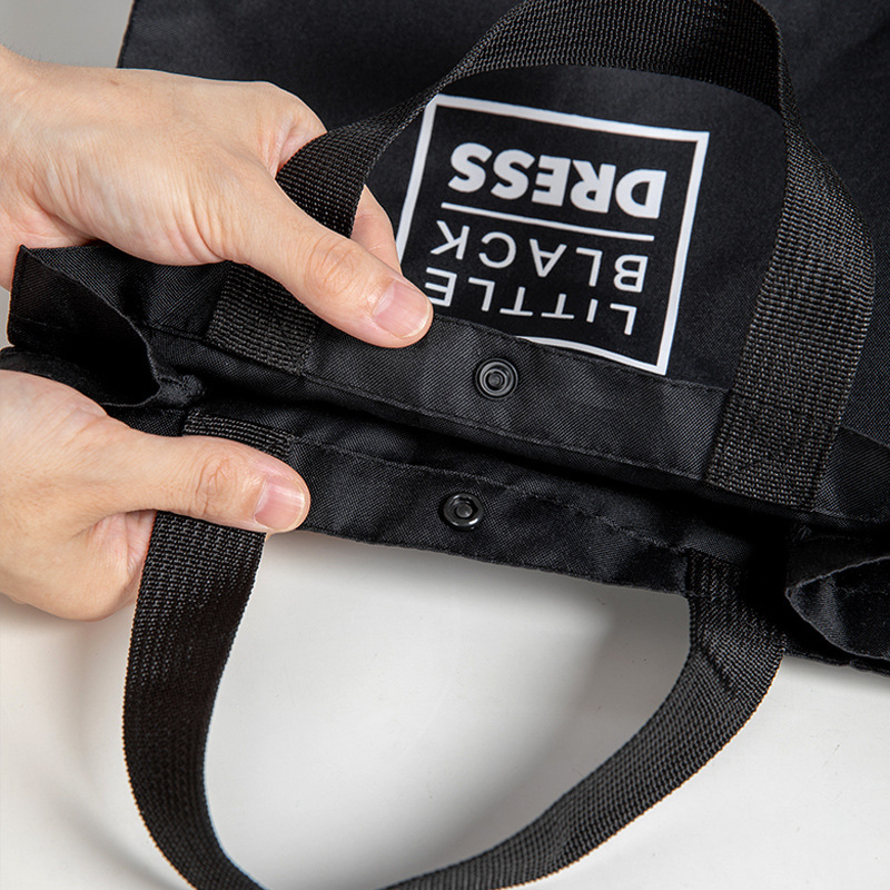 Oxford Cloth shopping bag, travel black eco-friendly supermarket, large-capacity fashionable folding portable canvas bag, hand bag details Picture