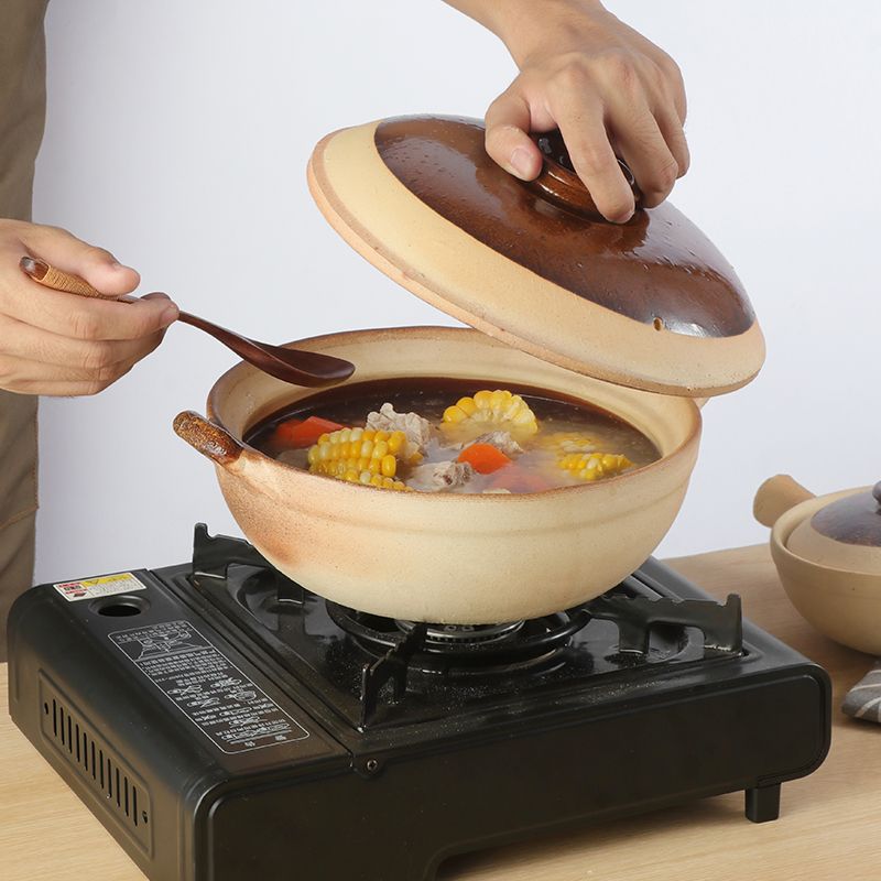 Traditional thick single-handle 煲仔饭 clay pot, clay pot, jelly pot, clay pot, raw jelly pot, fish Specification image