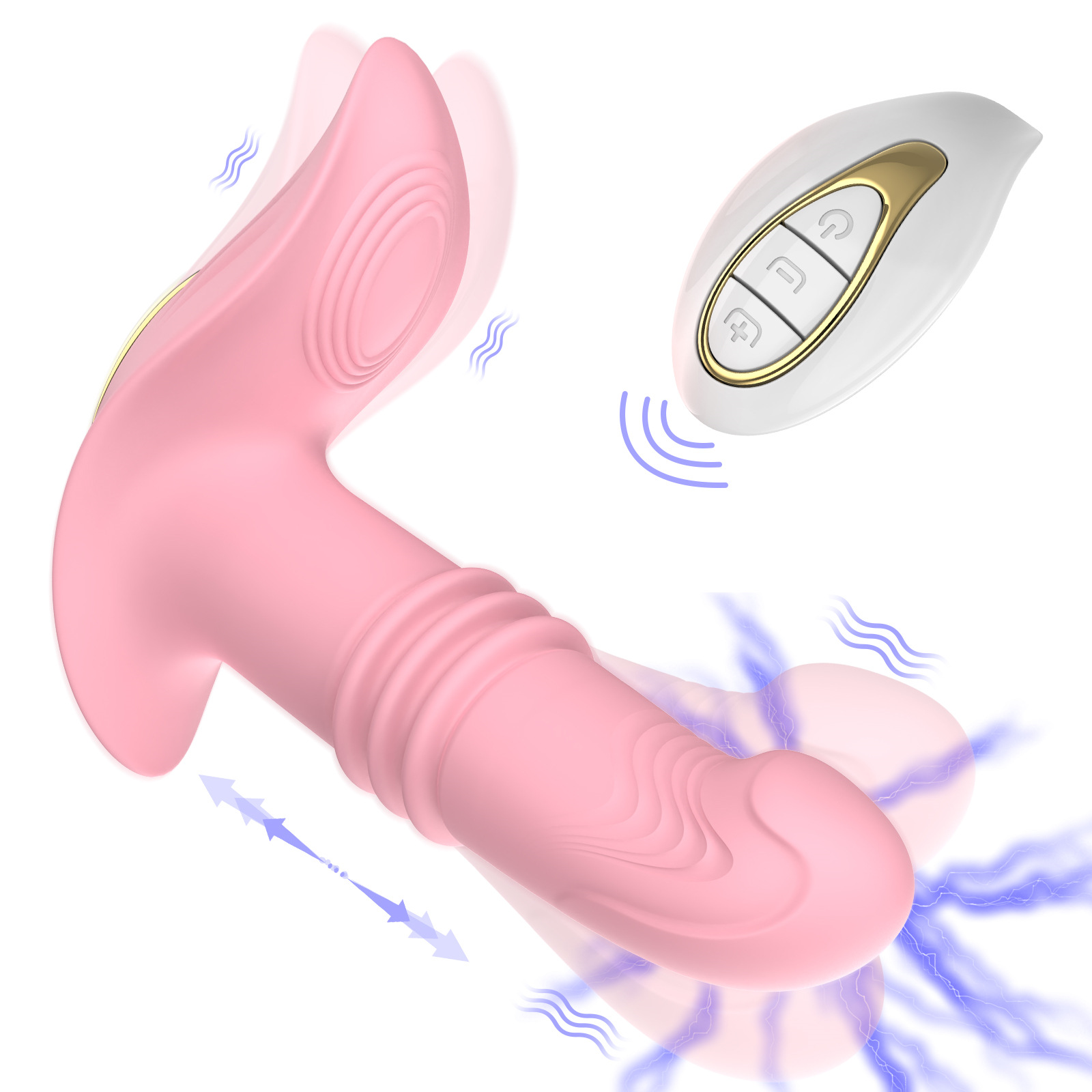 跨境伸缩穿戴震动棒女用隐形穿戴式自慰器私密情趣插入无线遥控
