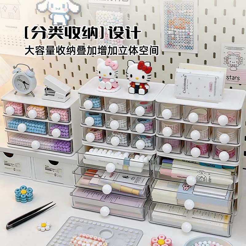 New type of storage box, drawer-style desktop storage box, office, student dormitory stationery, planner, and transparent storage box Specification image
