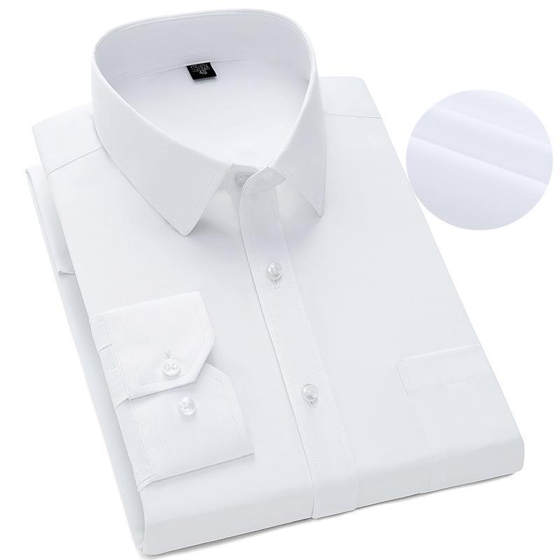 衬衫男士长袖休闲/衬衫/男式衬衫/衬衣男士长袖休闲/男装斜纹白底实物图