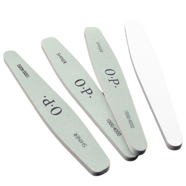 Factory direct sales of nail polish strips, teardrop-shaped super polish strips, green and white silver polishing rods Item Picture