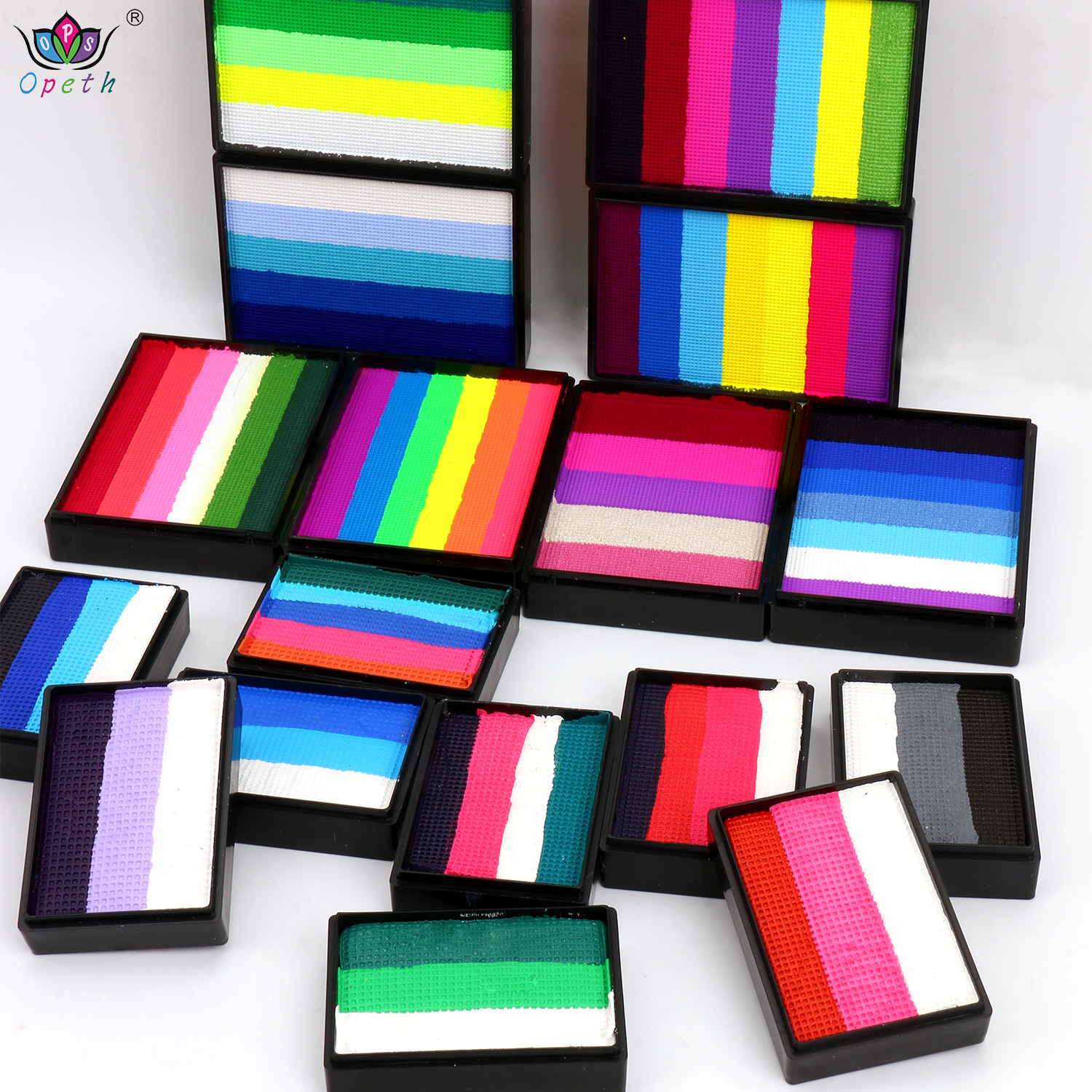 Cross-border children's body painting pigments, face color stage makeup, rainbow strips, water-soluble face color pigments, water-soluble face color Specification image
