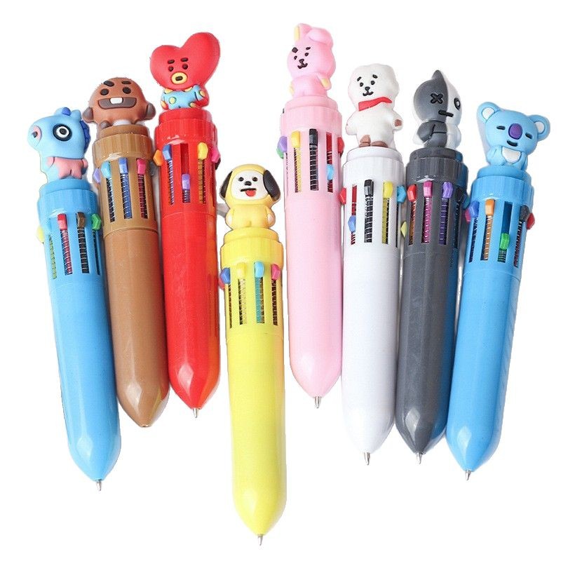 Multi-color cartoon-shaped pens, children's colored drawing pens, learning and writing pens, creative stationery gift box set Item Picture
