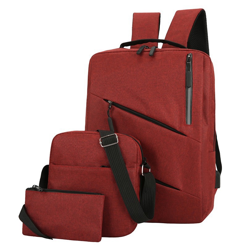 Rechargeable business backpack, multi-functional business trip and travel computer bag, foreign trade three-piece set, casual backpack, crossbody bag Specification image