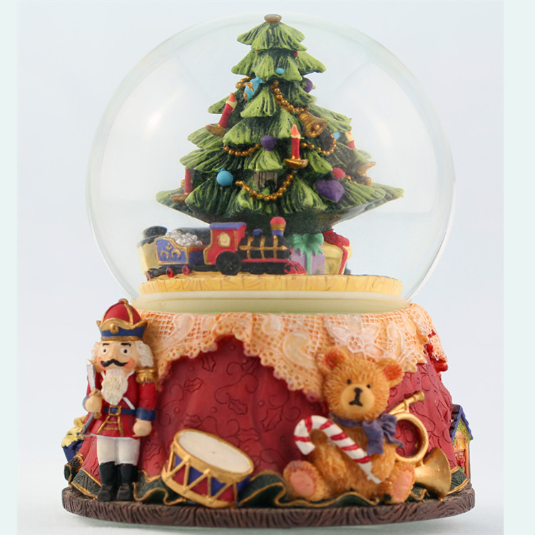 Craft gifts, Christmas music, crystal balls, colored lights, Christmas trees, little trains, music boxes, creative gift ornaments details Picture