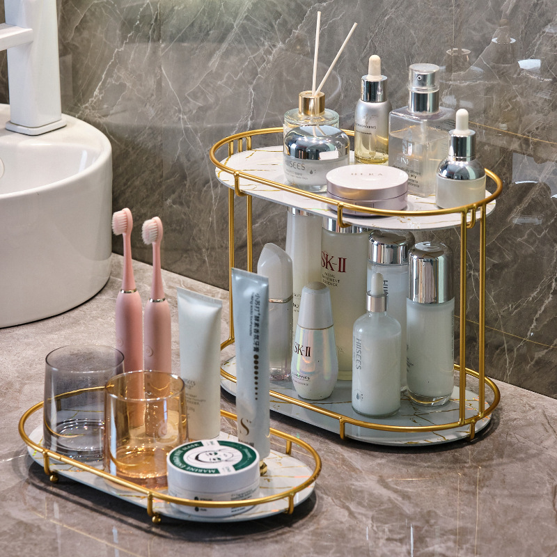 【严选】轻奢化妆品置物架化妆品收纳盒桌面台面梳妆架护肤品收纳