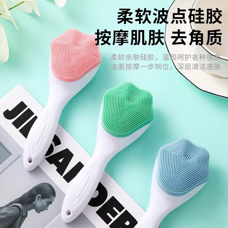 Silicone cat paw facial cleanser, pore-cleaning facial cleanser, soft-bristled facial cleanser, massage facial cleansing brush, handle makeup remover brush