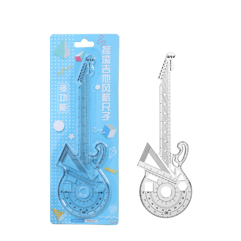 The new internet-famous guitar ruler set has multiple functions, a high appearance level, multiple uses for convenience, and contains a straight ruler, a triangular compass Item Picture