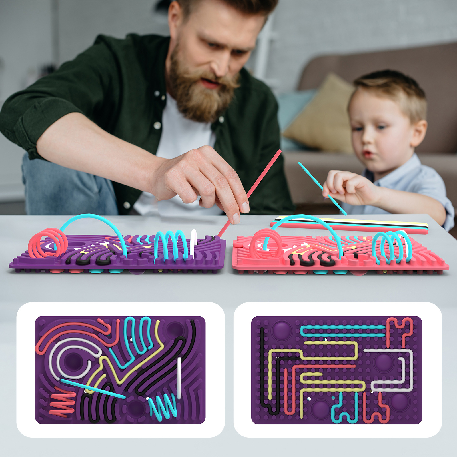Sensory Activity Board - Children's food-grade silicone sensory board - Creative Stress relief equipment
