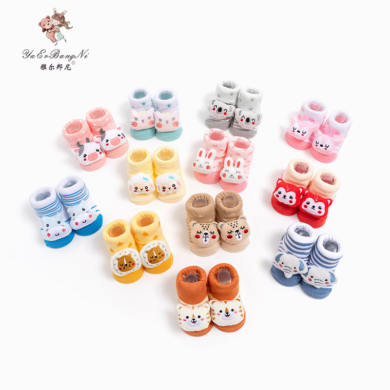 Cross-border exclusive baby socks, spring and autumn thin floor socks, cartoon doll socks with built-in bells, baby socks, and walking socks details Picture