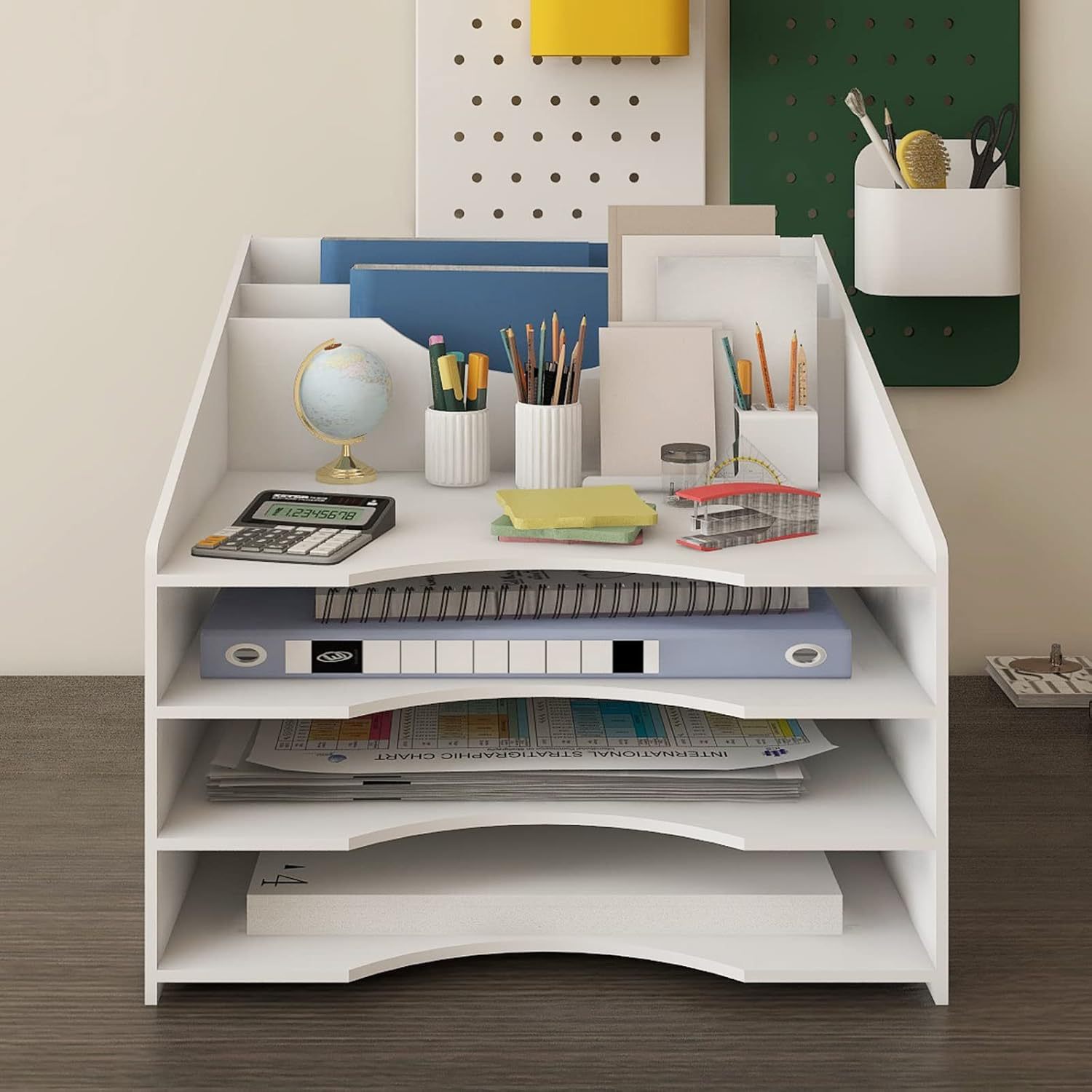 File rack, desktop storage rack, office supplies, folder, a4 double folder, file bar, paper-cut storage box Application Scenario