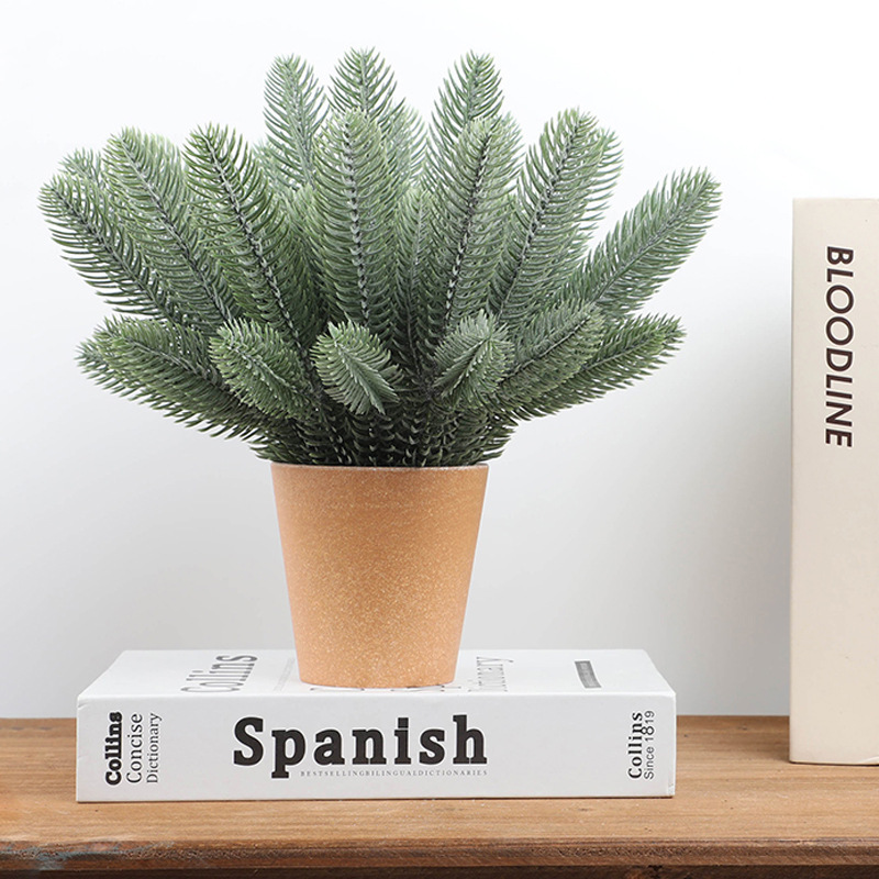 仿真植物塑胶立体双面松针仿真塑料松针圣诞树花环装饰塑胶松针细节图