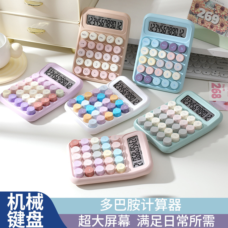 RZ-817S Dopamine Cartoon Cute High Appearance Calculator Portable Calculator Fresh and cute calculator full figure