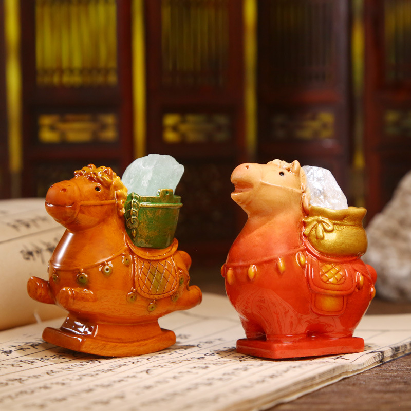 Tang Sancai cultural relics energy blind box, cartoon trendy toys, crystal design, resin handicrafts, ornaments, table ornaments, blind box details Picture