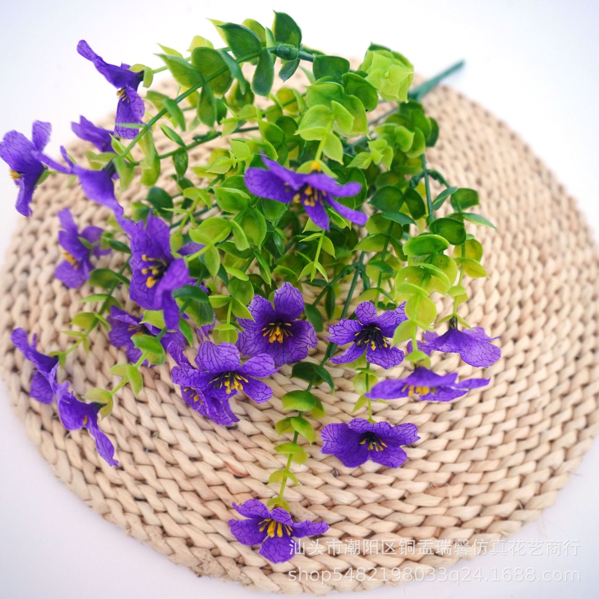 仿真花DIY发饰配件/假花/5朵塑膠花/仿真花/假花批发细节图