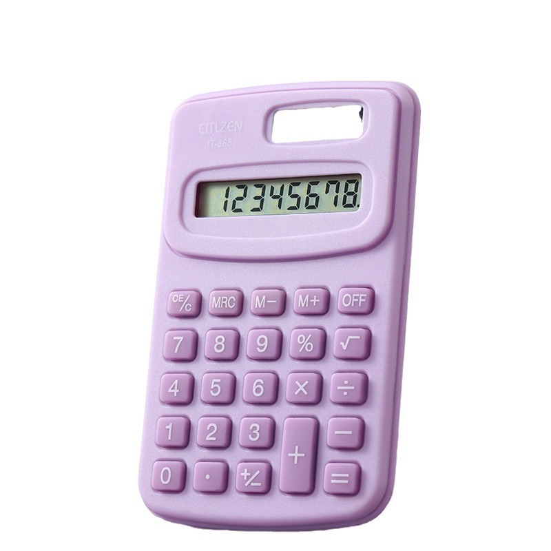 KK-888 solid-color, cute and portable handheld calculator, creative office computer, mini small calculator Item Picture