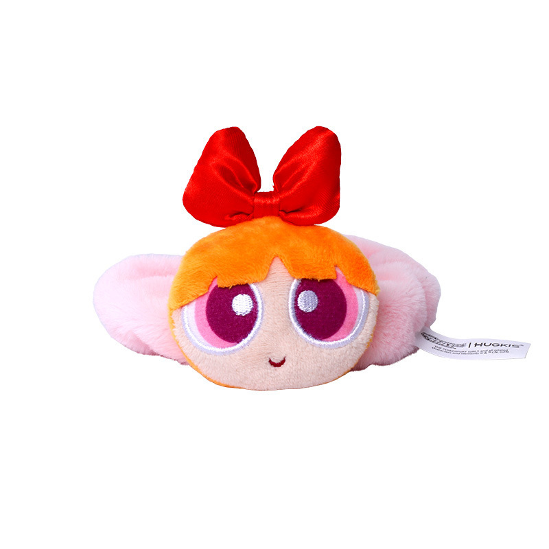 飞天小女警毛绒发圈公仔皮筋头饰可爱卡通女生头绳扎头发娃娃玩偶白底实物图