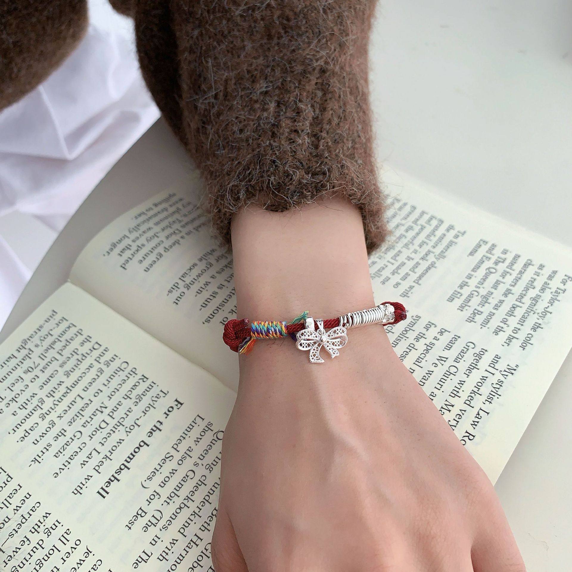 S925 sterling silver 12.13 bow coil red string bracelet for women, light luxury, fashionable and versatile, simple and high-end in Instagram style, niche Item Picture