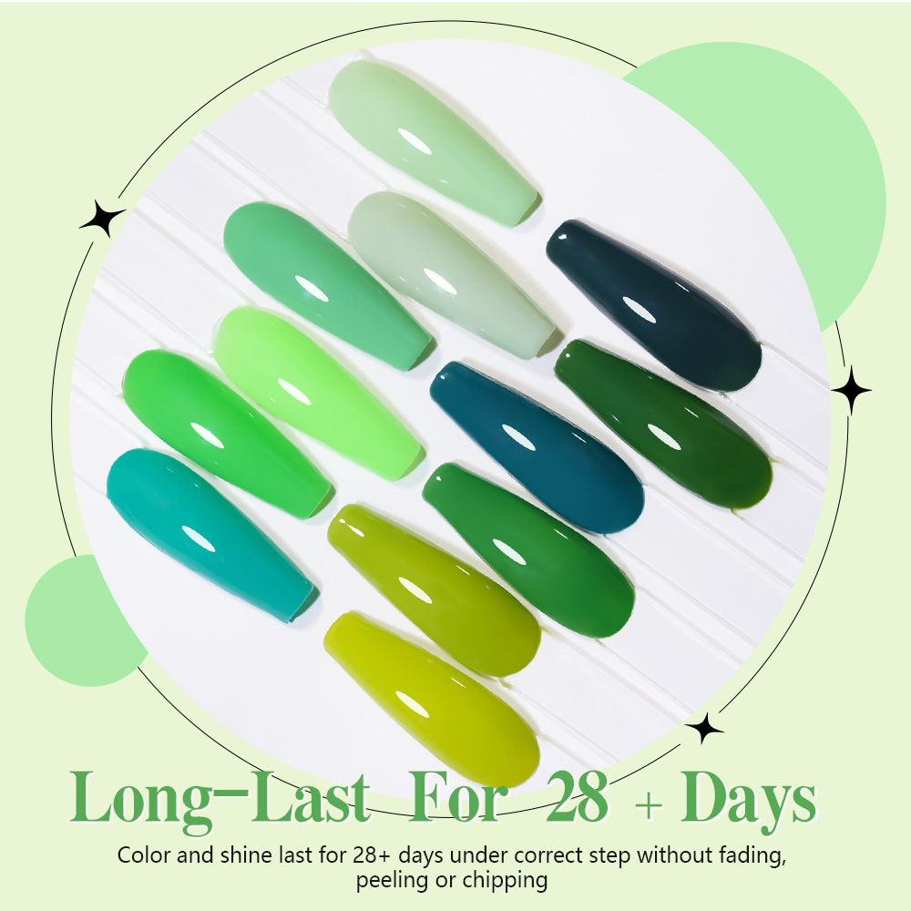 shanilak Cross-border Exclusive Gel polish New green nail Polish, nail polish color glue, nail polish factory wholesale Specification image