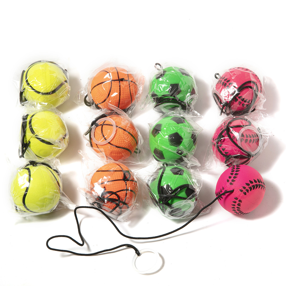 40mm47mm rubber foamed solid finger ring elastic ball, a creative new type of finger rebound swing ball details Picture