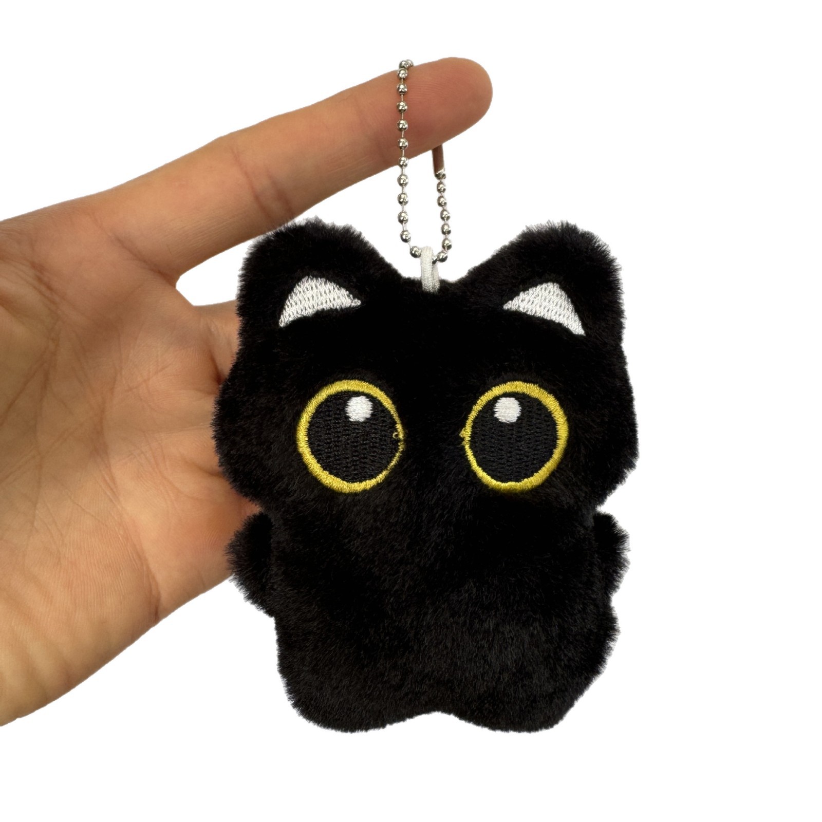 Cartoon black cat doll plush toy pendant, little cat toy pendant, cute gift, squeaky squeaky bag accessory Item Picture