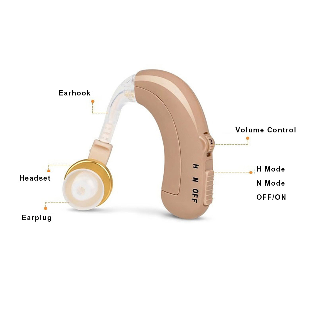 Cross-border exclusive supply C-109 hearing aid, back-ear rechargeable sound amplifier, flesh-colored English packaging hearing aid Application Scenario