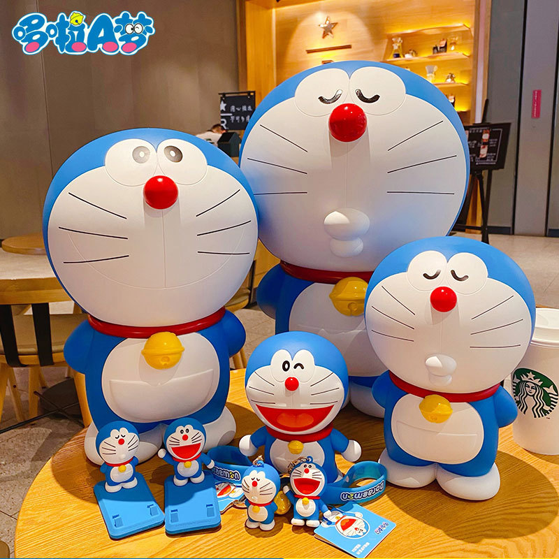 Official cartoon Doraemon large-capacity anti-drop piggy bank, Doraemon boy and girl children's piggy bank gift decoration