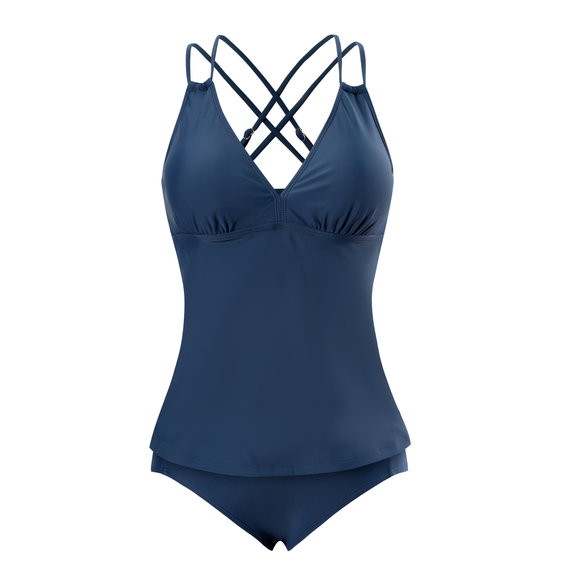 Amazon Cross-border 2026 new style European and American women's bikini swimsuit tight solid color sexy two-piece swimsuit in stock details Picture