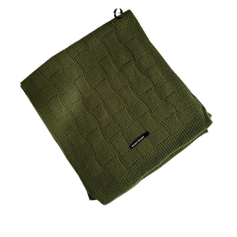 One-piece delivery of solid-color woolen knitted jacquard scarves for autumn and winter, small chanel-style Korean men's and women's outdoor warm cross-border wholesale, street stall wholesale Item Picture