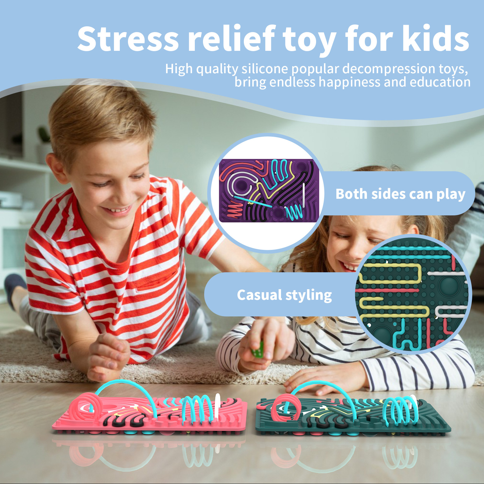 Sensory Activity Board - Children's food-grade silicone sensory board - Creative Stress relief equipment Application Scenario