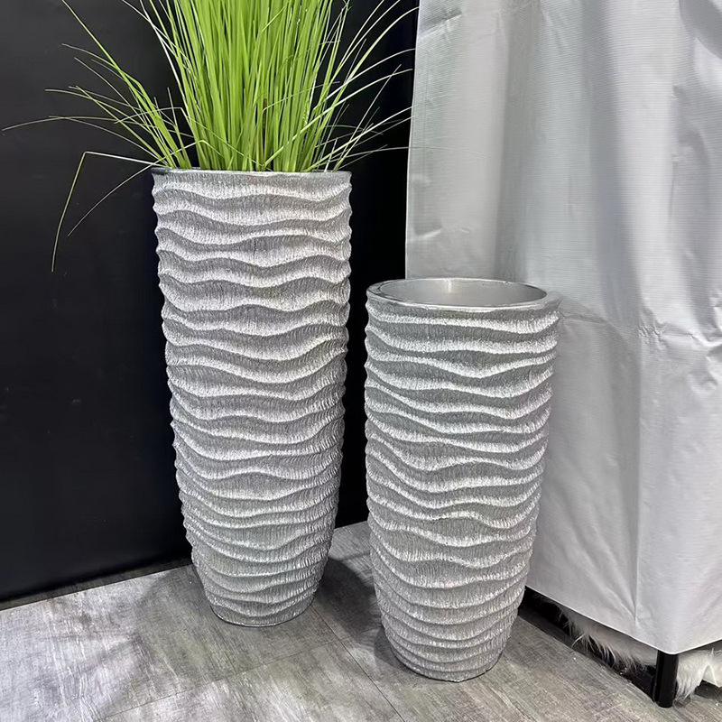 特大号陶瓷落地款花盆家用客厅阳台庭院高筒绿植花卉专用陶瓷花瓶