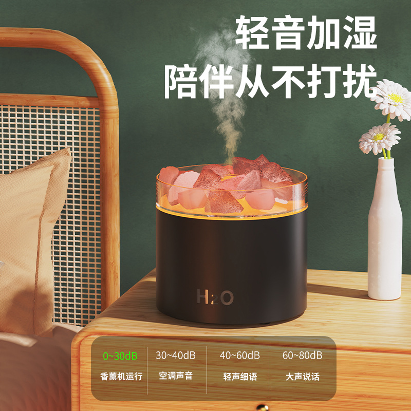 New creative salt stone aroma diffuser, silent desktop ambient light, small air humidifier, household large spray humidifier Specification image