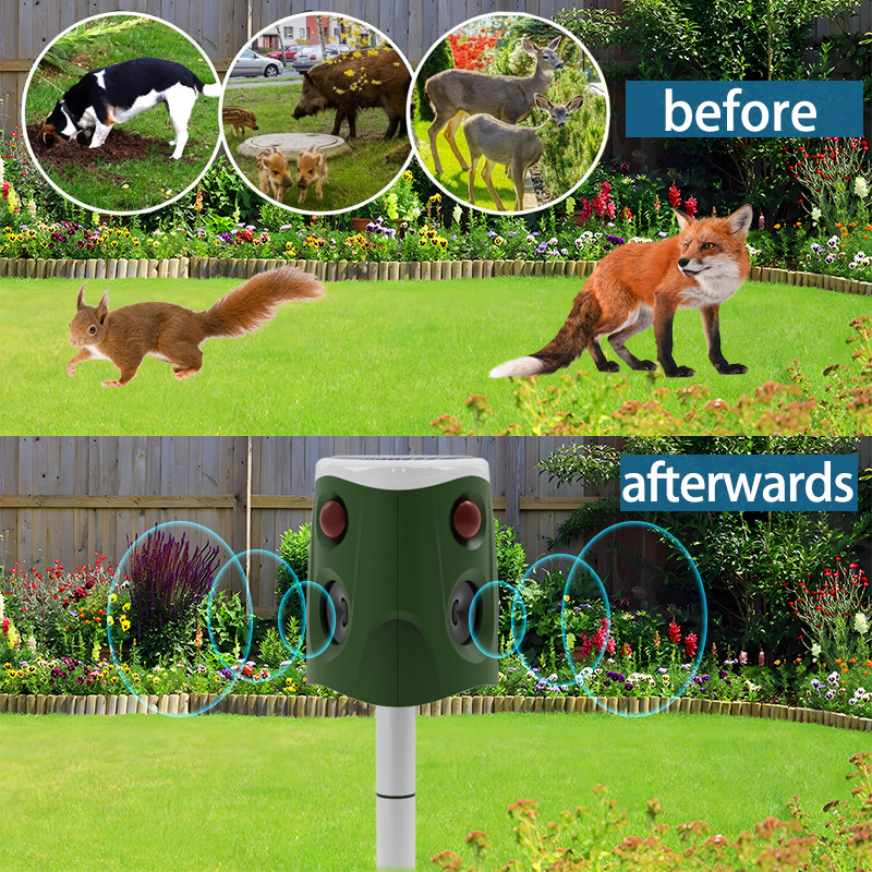 Cross-border best-selling ultrasonic rat repellent, waterproof voice multi-functional bird repellent, bird-catching wonder, outdoor repelling device Specification image