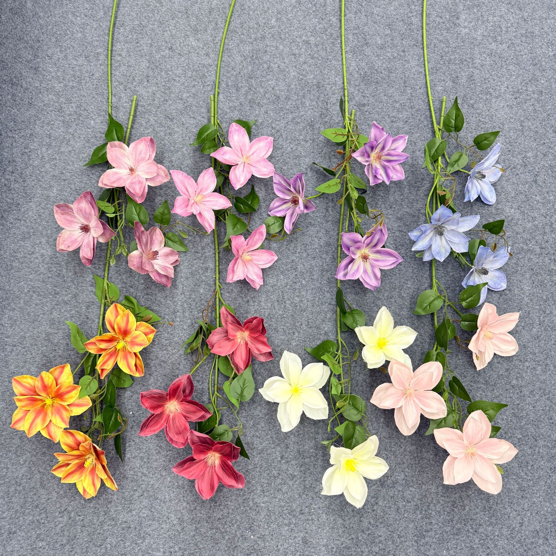 3头仿真铁线莲玉兰仿真花婚庆婚礼软装家居装饰婚礼插花跨境细节图