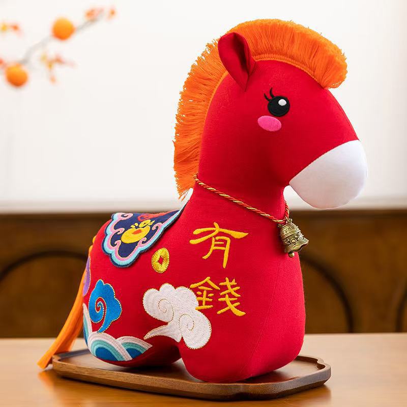 2026 Year of the Horse mascot figurine company Annual meeting souvenir, New Year zodiac doll gift, Chinese-style doll pendant details Picture