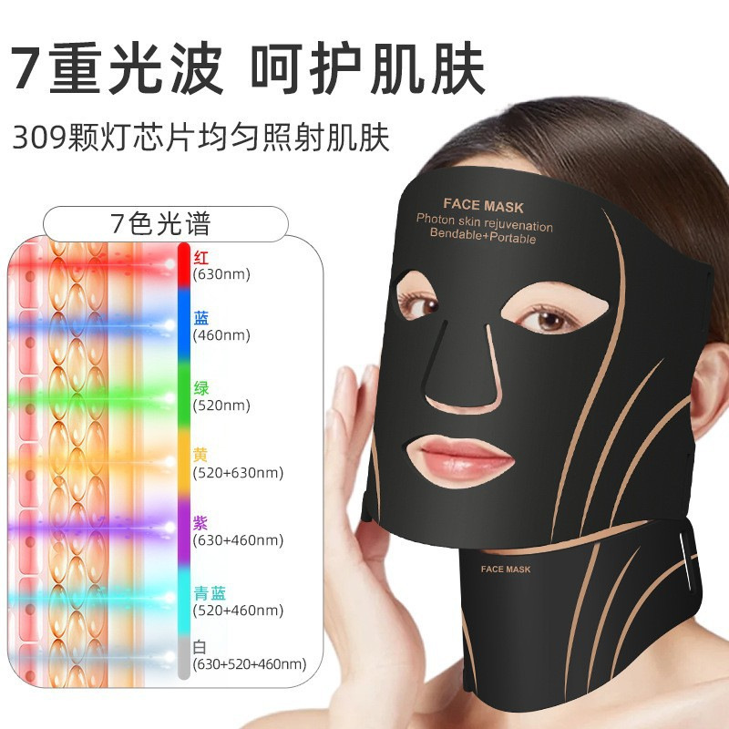Photon silicone mask device, large row light color 7-color spectrometer, facial rejuvenation device, red led beauty mask details Picture