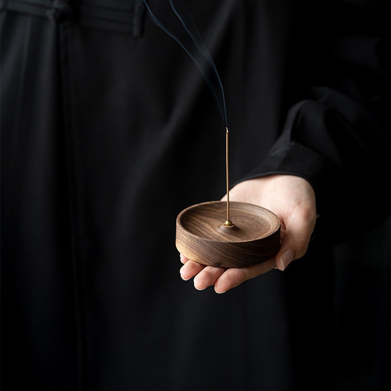 【跨境热销】创意实木香炉竹签香线香香插禅意室内家居摆件细节图