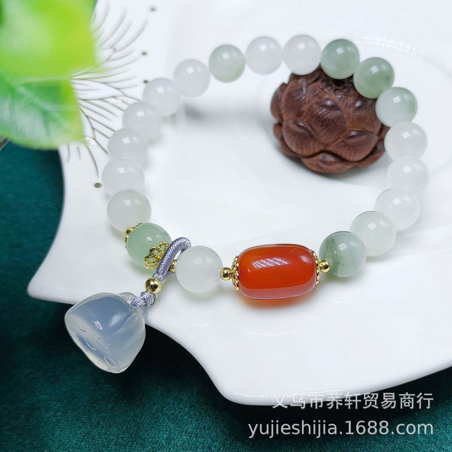 Natural Tianshan jade peace pendant bracelet, elegant and high-end jade bracelet, live-streaming supply, best friend's jewelry details Picture