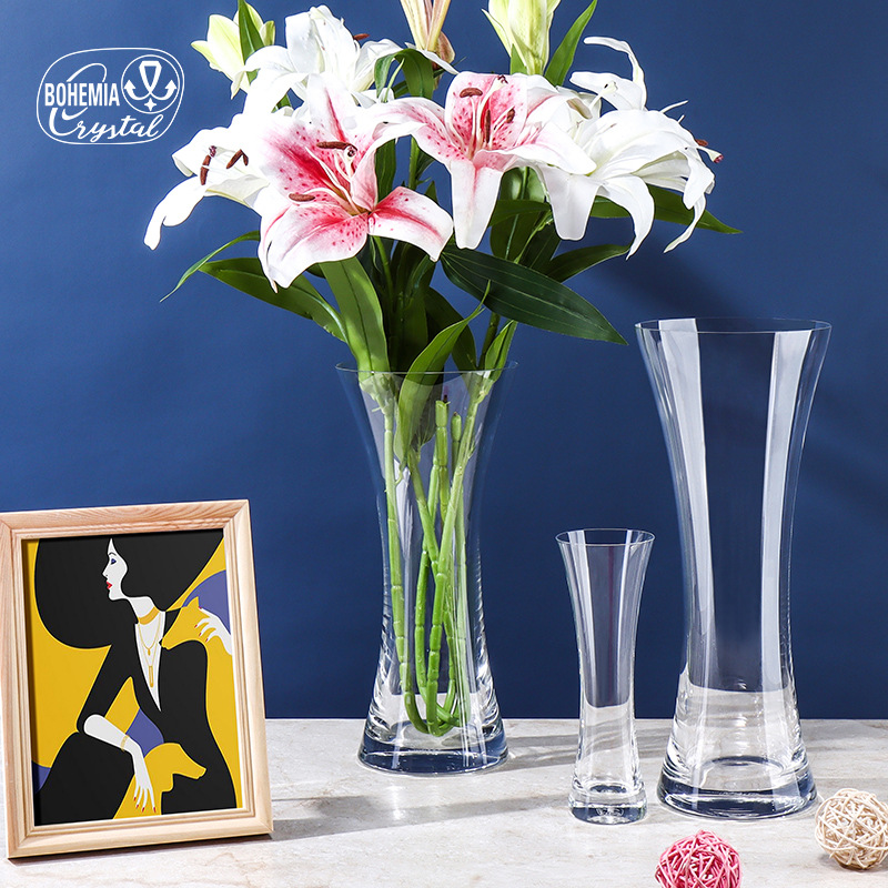 Czech imported lead-free crystal glass home decoration vase, modern and simple style flower arrangement, hydroponic light luxury decorative flower Specification image